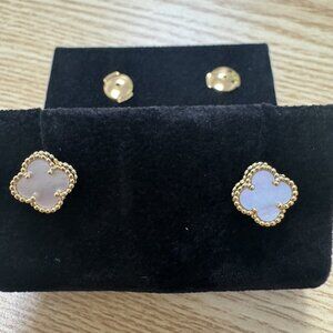 Van Cleef & Arpels classic white stud earrings